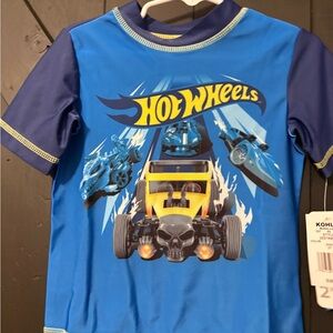 Mattel Hot Wheels Blue and Yellow Racing Shirt